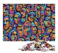Puzzle 1000 pièces pour Adultes, Motif Visages Abstraits, Jeu éducatif en Bois pour Adolescents (75 x 50 cm)
