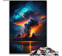 Puzzle 1000 pièces pour Adultes, Motif volcans psychédéliques colorés, en Carton, Casse-tête Stimulant à Faire soi-même, Jeu Familial idéal ou Cadeau décoratif, 1000 pièces(26x38cm)