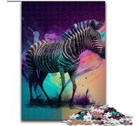 Puzzle 1000 pièces pour Adultes, Motif zèbre Fantaisie, coloré, Amusant, Stimulant et Stimulant (Taille 26x38cm)