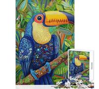 Puzzle 1000 pièces pour Adultes Motifs de Toucans éclatants Jeu de réflexion Stimulant et Anti-Stress Exercice cérébral (Dimensions 50x75cm)