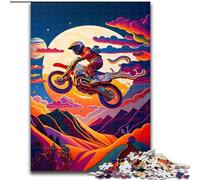Puzzle 1000 pièces pour Adultes, Motocross, Jouet éducatif et décompressant, Cadeau d'anniversaire (Taille 50x75cm)
