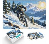 Puzzle 1000 pièces pour Adultes, Mountain Biker in Winter Landscape | Comme idée cadeau de Noël : ce puzzle adulte 1000 pièces se prête à un moment partagé pendant les fêtes.