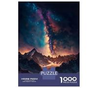 Puzzle 1000 Pièces pour Adultes Mountains Space Milky Way Puzzles pour Adultes, Jeu De Réflexion Difficile, Cadeau Unique pour Un Anniversaire Ou Noël 38x26cm/1000pcs