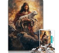Puzzle 1000 pièces pour Adultes Moutons et Jésus, Jouets éducatifs et éducatifs pour la Famille, pour renforcer l'amour Entre Couples, 50x75cm