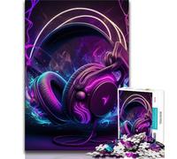 Puzzle 1000 pièces pour Adultes, Musique Live, néon, 1000 pièces, avec pièces de Formes aléatoires entièrement emboîtables, pour Les Enfants de 14 Ans et Plus, 75x50cm