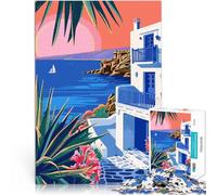 Puzzle 1000 pièces pour Adultes Mykonos Grèce Minimaliste Compétition de Vitesse Manuelle Collection d'artistes, Beaux-Arts 75x50cm