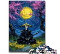 Puzzle 1000 pièces pour Adultes Mystérieux Squelette Ninja Jeux éducatifs Décoration d'intérieur Cadeau d'anniversaire, Cadeaux pour 14 Ans et Plus 38x26cm