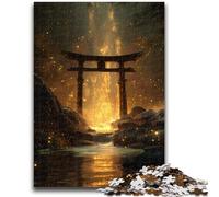 Puzzle 1000 pièces pour Adultes Mystérieux Torii Gate Staycation Kill Time avec pièces entièrement emboîtables de Formes aléatoires 50x75cm