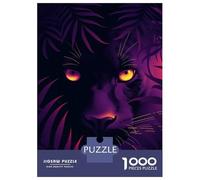 Puzzle 1000 Pièces pour Adultes Mystic Panther Vector Portrait with Glowing Eyes Puzzle pour Adultes - Jeux Amusants, Analyse Et Logique - Idéal comme Cadeau pour Toute La Famille 70x50cm/1000pcs