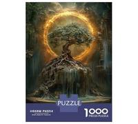Puzzle 1000 Pièces pour Adultes Mystical Tree with Fire Ring Puzzles pour Adolescents Découpe De Précision pour Anniversaire, Noël Jouet Jeu Intellectuel 38x26cm/1000pcs
