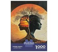 Puzzle 1000 Pièces pour Adultes Nature's Connection Tree and Human Harmony Puzzles pour Adultes Analyse Et Logique Liste De Souhaits avec Le Père Noël Cadeaux Uniques pour Un Anniversaire Et Noël 38x