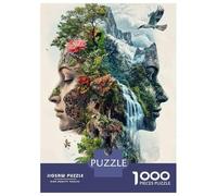 Puzzle 1000 Pièces pour Adultes Nature's Harmony A Woman's Profile with Lush Greenery and Waterfall Puzzles pour Adultes Analyse Et Logique Liste De Souhaits avec Le Père Noël Cadeaux Uniques pour Un
