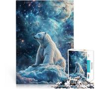 Puzzle 1000 pièces pour Adultes Nébuleuse Cosmique de l'ours Polaire Jeux de détente Car C'est Un pour Toute la Famille 38x26cm