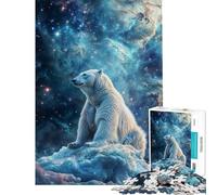 Puzzle 1000 pièces pour Adultes Nébuleuse Cosmique Ours Polaire Jouet éducatif Cadeau d'anniversaire Divertissement en Famille et soirée Jeux (50x75cm)