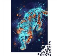 Puzzle 1000 pièces pour Adultes, Neon Leopard Digital Art | Comme idée cadeau de Noël : Puzzle adulte 1000 pièces ; pour un cadeau qui reste agréable bien après les fêtes.