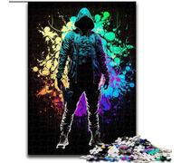 Puzzle 1000 pièces pour Adultes Néon New Age Assassin en Bois, Cadeau Amusant et activité pour la Maison 50x75cm, Casse-tête, Jeu pour Adultes, activité Interactive familiale