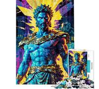 Puzzle 1000 pièces pour Adultes Neon Zeus Electric Reign Jeu Amusant et Difficile Cadeau d'anniversaire Unique (Taille 38x52cm)