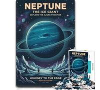Puzzle 1000 pièces pour Adultes, Neptune Space Exploration Poster | Choisissez cette activité en intérieur pour adultes pendant les vacances, pour rester concentré.