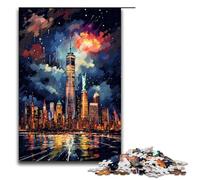 Puzzle 1000 pièces pour Adultes New York USA est entouré d'éclaboussures Beaucoup de Couleurs Puzzle éducatif Jeu éducatif pour Anniversaire Noël 75x50cm