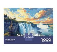 Puzzle 1000 Pièces pour Adultes Niagara Falls Landscape Puzzles pour Adultes Améliorent La Mémoire Un Défi À Relever Cadeaux Uniques pour Un Anniversaire Ou Noël 52x38cm/1000pcs