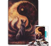Puzzle 1000 pièces pour Adultes, Nine-Tailed Fox Yin Yang-1 | Un cadeau puzzle de saison pour les après-midis d’hiver, pour un défi calme.