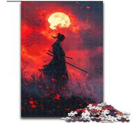 Puzzle 1000 pièces pour Adultes Ninja sous la Lune de Sang, Aide Le Cerveau à exercer des Jouets addictifs pour cultiver la Patience, décoration Murale 38x26cm
