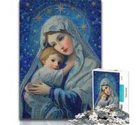 Puzzle 1000 pièces pour Adultes Notre-Dame de Marie 1000 pièces Jouets de Divertissement Familial avec Affiche et fiche de Questions Assorties 38x26cm