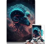 Puzzle 1000 pièces pour Adultes Nuage de Feu Bélier Puzzle 1000 pièces pour Adultes Jouets éducatifs idéal comme Cadeau pour Toute la Famille 26x38cm