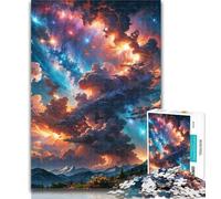 Puzzle 1000 pièces pour Adultes Nuages colorés et tempêtes Puzzle 1000 pièces pour Adultes comme Cadeau pour Toute la Famille pour et 14 Ans 50x75cm