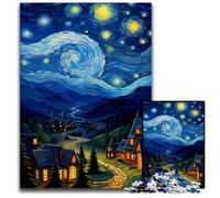 Puzzle 1000 pièces pour Adultes Nuit étoilée Van Gogh, Casse-tête Stimulant pour Adolescents, soirée de Jeux en Famille Amusante 50x75cm