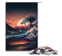 Puzzle 1000 pièces pour Adultes Ocean Wave Japan Game Puzzles est Un pour Toute la Famille 75x50cm