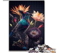 Puzzle 1000 pièces pour Adultes, Oiseau Colibri coloré en Bois, idée Cadeau Unique de décoration d'intérieur 50x75cm, activité Adulte et familiale, Cadeau de décoration d'intérieur