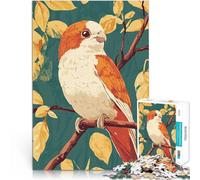 Puzzle 1000 pièces pour Adultes Oiseau Orange et Blanc sur Une Branche défi éducatif Convient pour la décoration de Bureau 38x26cm