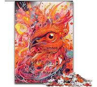 Puzzle 1000 pièces pour Adultes, Oiseau phénix Rouge, en Bois, pour Adolescents et Famille - Jeu de réflexion à Faire soi-même, 1000 pièces(50x75cm)