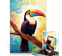 Puzzle 1000 pièces pour Adultes Oiseau Toucan Tropical Découpe précise Jeu créatif et intellectuel Loisirs et Divertissement Cadeau d'anniversaire (38x52cm)