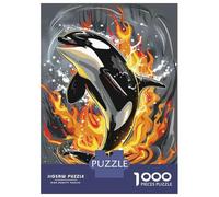 Puzzle 1000 Pièces pour Adultes Orca Killer Whale Art Print Puzzle pour Adultes - Jeux Amusants, Analyse Et Logique - Idéal comme Cadeau pour Toute La Famille 52x38cm/1000pcs