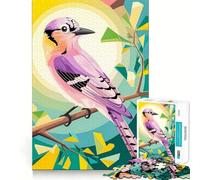 Puzzle 1000 pièces pour Adultes Orchidée Rose Le geai eurasien dans Un Environnement géométrique Jeu de réflexion, pour se détendre et s'amuser Lors d'un Anniversaire (38x52cm)