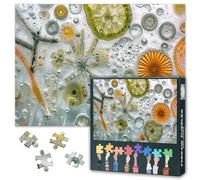 Puzzle 1000 pièces pour adultes - Organismes aquatiques microscopiques, art scientifique abstrait, puzzle de biologie éducatif (70 x 50 cm)