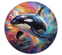 Puzzle 1000 pièces pour Adultes Orque 1000 pièces Puzzle Rond pour Adultes pour Parents, Amoureux, Amis - 14 Ans et Plus 1000 pièces (67,5x67,5cm)