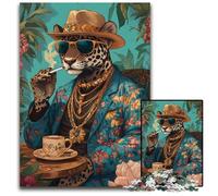 Puzzle 1000 pièces pour Adultes ou familles, Motif léopard Tendance, idéal pour la décoration de la Maison, idéal pour Les soirées Jeux 26x38cm
