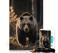 Puzzle 1000 pièces pour Adultes Ours Brun dans la forêt Découpe précise Jeu de réflexion Amusant pour Passer Le Temps,Cadeau d'anniversaire (50x75cm)
