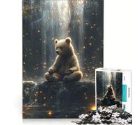 Puzzle 1000 pièces pour Adultes Ours méditant Devant Une Cascade, Jouet éducatif, améliore la mémoire, Cadeau Original pour Un Anniversaire ou Noël 38x52cm
