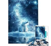 Puzzle 1000 pièces pour Adultes Ours Polaire dans Le Cosmos Puzzle pour Adolescents Assemblage de Motif Difficile et Stimulant Jeu Stimulant et Convivial en Famille (Dimensions 38x52cm)