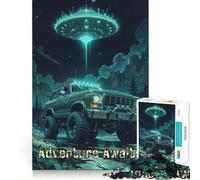 Puzzle 1000 pièces pour Adultes OVNI ﹨u Aventure Tout-Terrain Ajustement Parfait Art Jeu de réflexion Cadeau Jeu Lent Décoration Murale de Noël (38x52cm)
