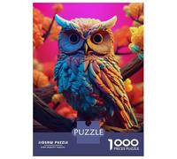 Puzzle 1000 Pièces pour Adultes Owl Abstract 3D Puzzle pour Adultes - Jeux De Détente - Niveau De Difficulté : Difficile - Idéal comme Cadeau pour Toute La Famille 52x38cm/1000pcs