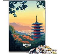 Puzzle 1000 pièces pour Adultes, pagode de Kyoto, Japon, adapté aux Personnes de 14 Ans et Plus Difficile à réaliser, mais Amusant et Humoristique Superbe Cadeau 50x75cm