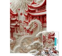 Puzzle 1000 pièces pour Adultes Pagode Sérénité Jeu intellectuel Jeu Impossible pour Toute la Famille Cadeau pour Femmes et Hommes (Dimensions 75x50cm)