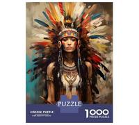 Puzzle 1000 Pièces pour Adultes Painted Native American Puzzle Adulte - Jeu De Réflexion - Vacances À La Maison - Tuer Le Temps - Faire Travailler Son Cerveau 70x50cm/1000pcs