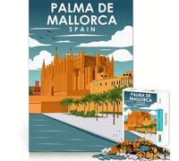 Puzzle 1000 pièces pour Adultes Palma de Majorque Espagne Jeu de réflexion et de Calme Amusant,Cadeau de Noël apaisant (50x75cm)