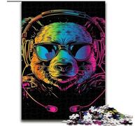 Puzzle 1000 pièces pour Adultes Panda avec Casque, idéal pour Les Adolescents, Les Liens familiaux, Les Casse-têtes et Les décorations d'intérieur DIY (Taille : 50x75cm)